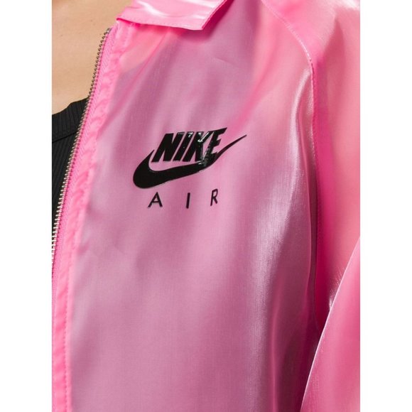 Nike Air Coach Sheen Logo Print Jacket Pink Size XS - Picture 3 of 9